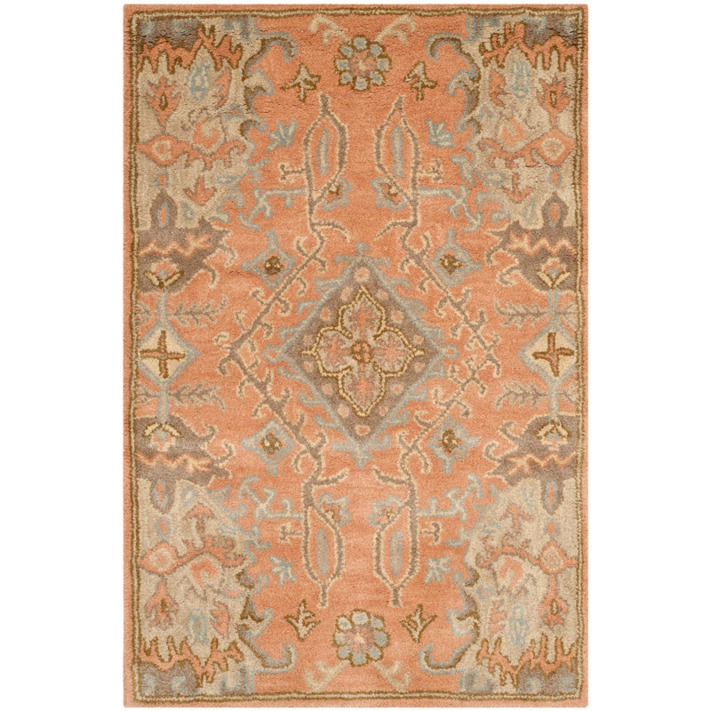 Safavieh Wyndham HandTufted Wool Terracotta/Olive Green/Light Blue